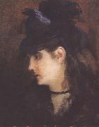 Edouard Manet Portrait de Berthe Morisot (mk40) oil on canvas